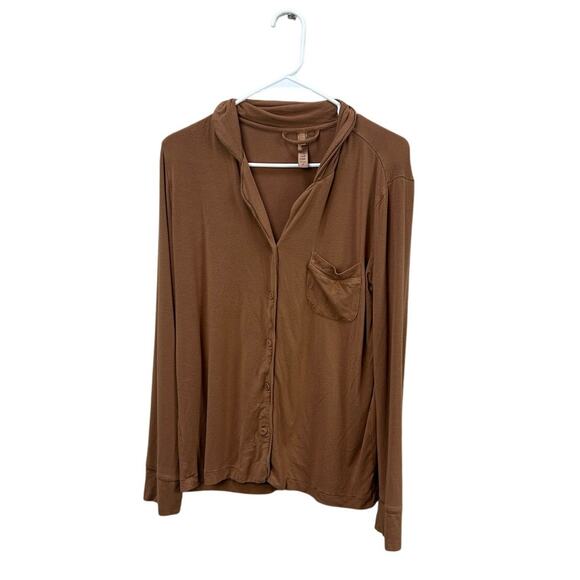 Skims Soft Lounge Ribbed Long Sleeve Top in Copper size S - Picture 1 of 8
